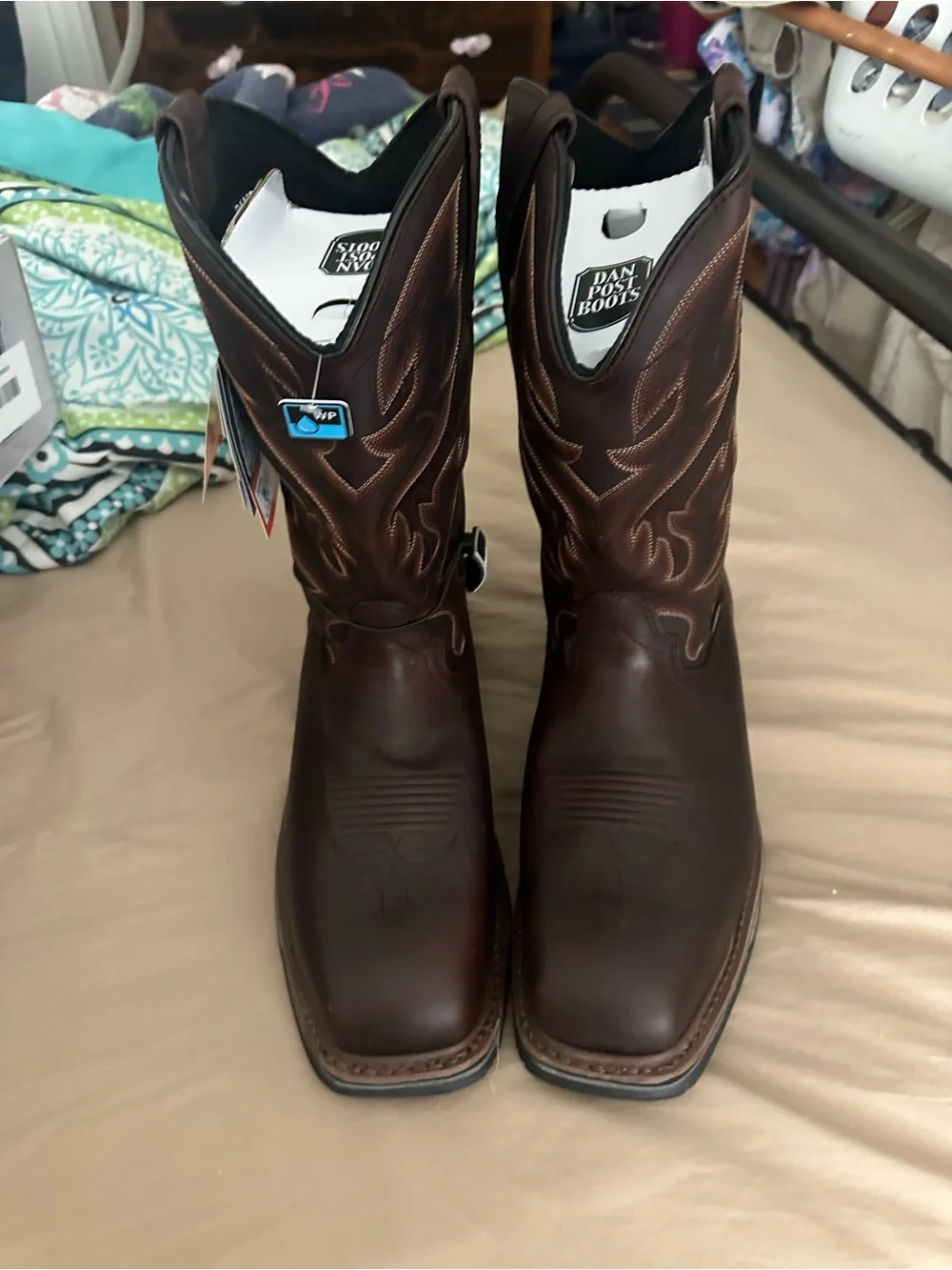 Dan Post Dark Brown Work Certified Pull-On Western Boots